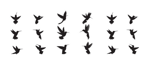 Bird icon silhouette sheet set. Vector illustration