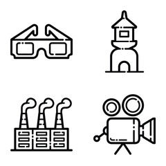 Essential Flat Icon Set Isolated On White Background