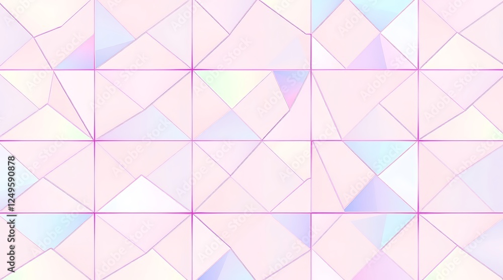 Poster pastel geometric pattern: a seamless pattern of soft pastel triangles and geometric shapes creates a
