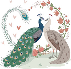 Peacock & Peahen Couple valentine’s day 