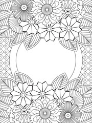 Fototapeta premium PrintFlowers Coloring Pages For Adules