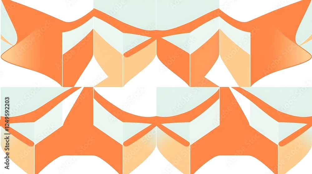 Poster abstract geometric pattern: a captivating design featuring a symmetrical arrangement of orange and b