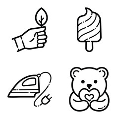 Essential Flat Icon Set Isolated On White Background