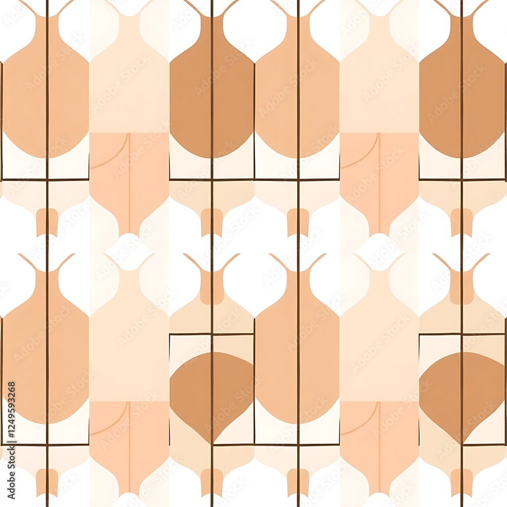 Poster abstract geometric pattern: a captivating abstract pattern featuring a grid of soft brown and peach 