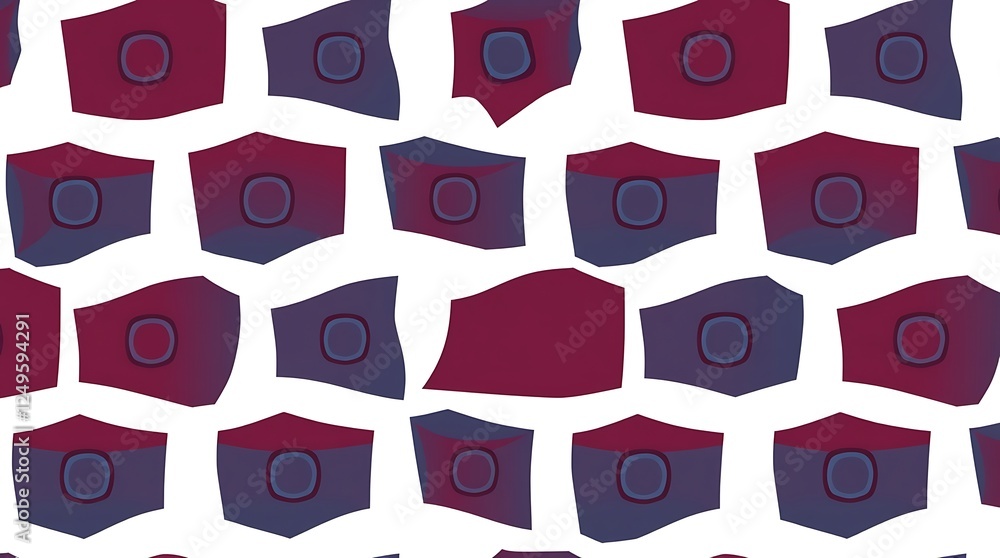 Poster abstract geometric pattern: a seamless pattern of abstract geometric shapes in shades of burgundy an