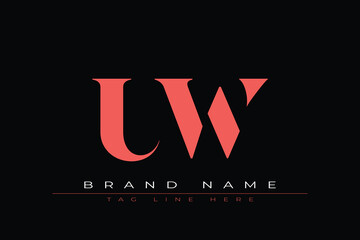 Abstract letter UW minimal logo design template. This minimal logo design is the process of creating a visual symbol that represents a brand, company, or individual.