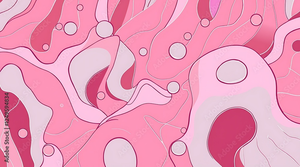 Poster abstract pink swirl: a mesmerizing abstract artwork featuring swirling patterns in soft pink and lig