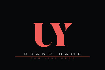 Abstract letter UY minimal logo design template. This minimal logo design is the process of creating a visual symbol that represents a brand, company, or individual.