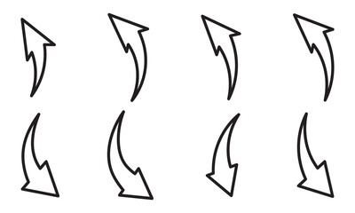 black arrow icon on white background. flat style. arrow icon for your web site design, logo, app, UI. arrow indicated the direction symbol. curved arrow sign.