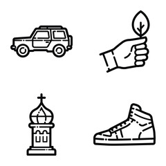 Essential Flat Icon Set Isolated On White Background
