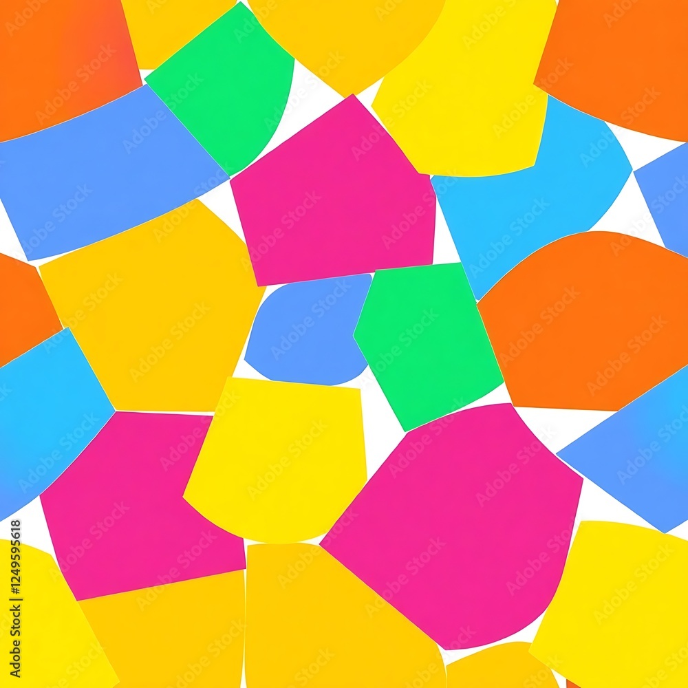 Aufkleber abstract colorful shapes: a vibrant and dynamic pattern of overlapping geometric shapes in a spectru