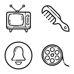 Essential Flat Icon Set Isolated On White Background