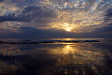 sunset over the beach