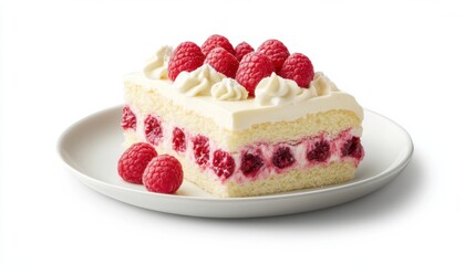 Elegant White Chocolate Raspberry Poke Cake with Fresh Raspberries