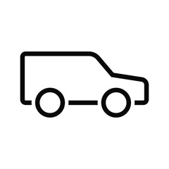 Monoline car silhouette vector illustration on white background