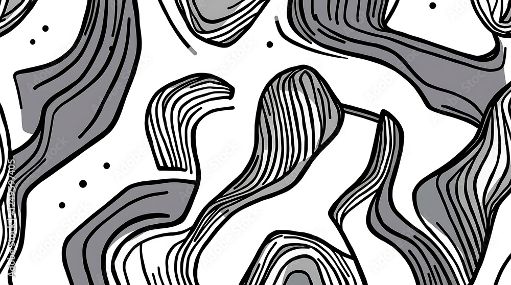 Poster abstract swirling lines pattern: this high-contrast image features a dynamic abstract pattern of swi