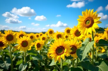Sunflowers in the field.
