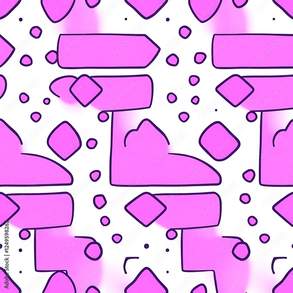 Poster pink abstract pattern: a vibrant and playful seamless pattern featuring a whimsical abstract design 