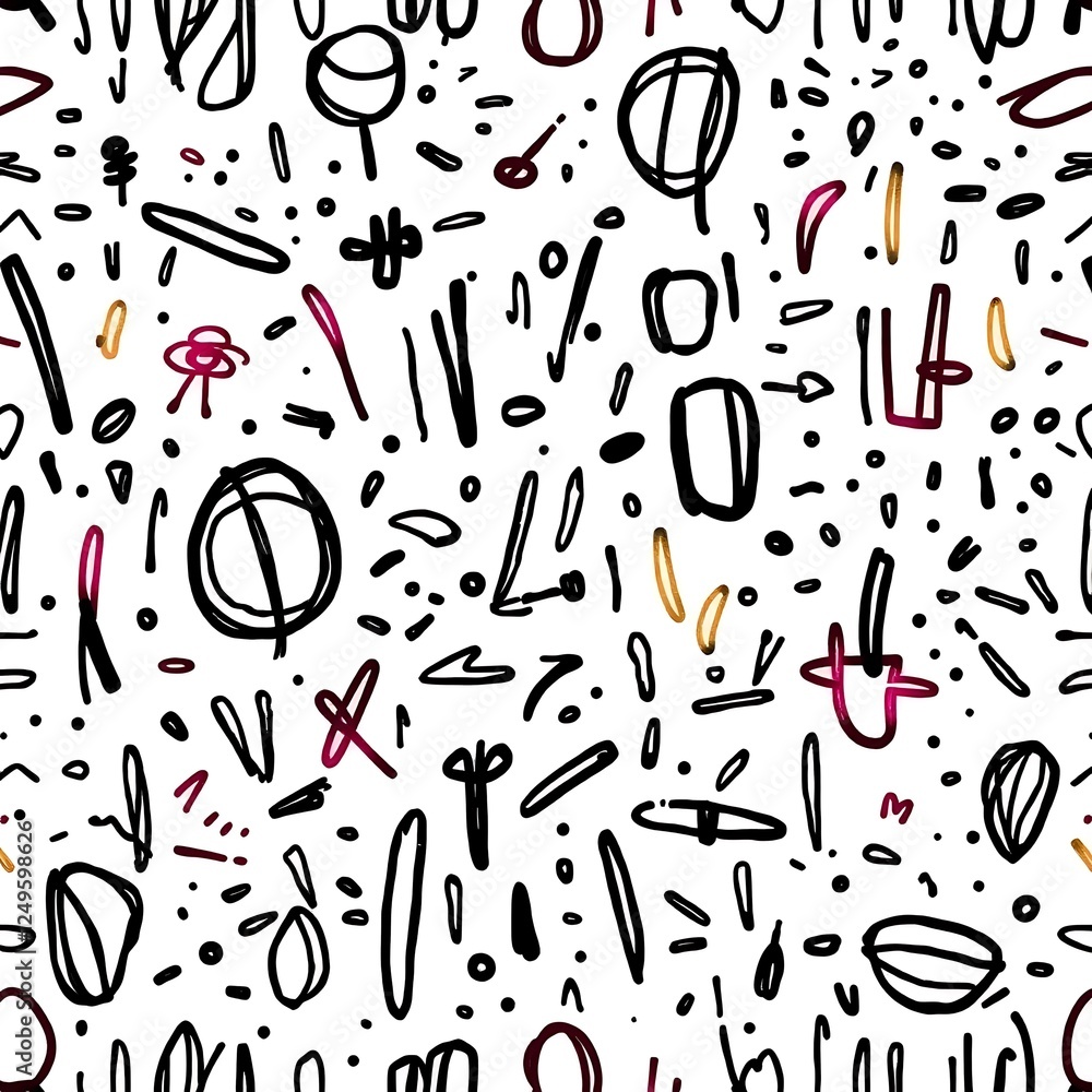 Poster abstract hand drawn pattern: a seamless and vibrant abstract pattern featuring bold hand-drawn lines