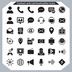 Fototapeta premium Professional Contact Icons Business Card Outline Icon Set