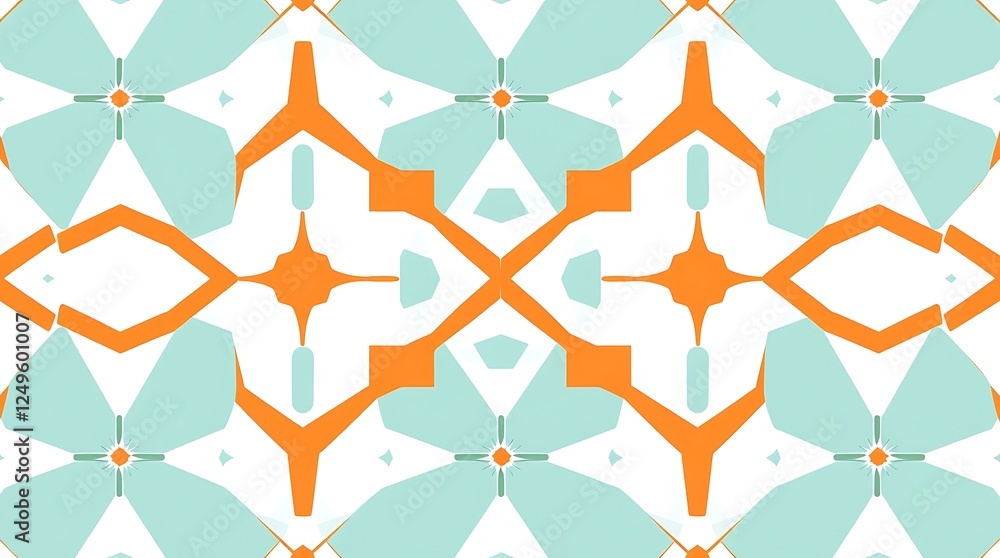 Aufkleber abstract geometric pattern: a mesmerizing seamless pattern featuring a vibrant interplay of aqua, or