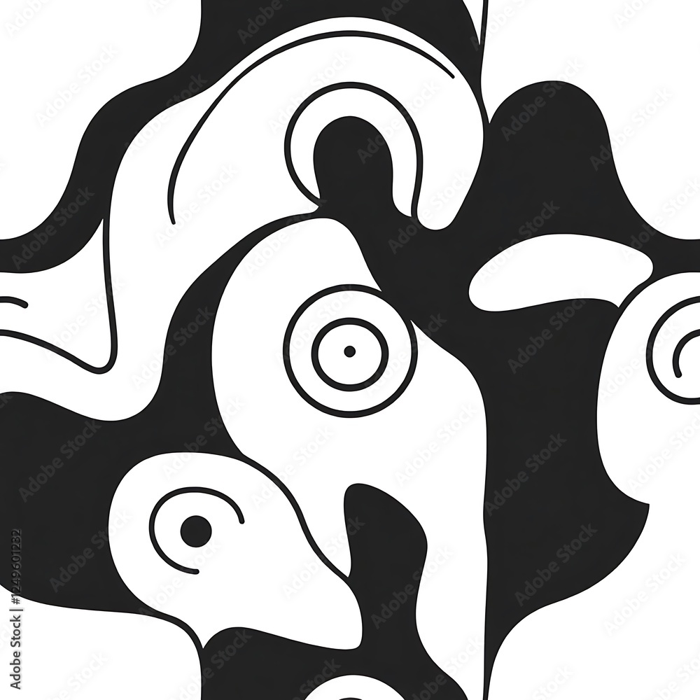 Poster abstract black and white pattern: a mesmerizing black and white abstract pattern, featuring swirling