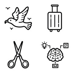 Essential Flat Icon Set Isolated On White Background