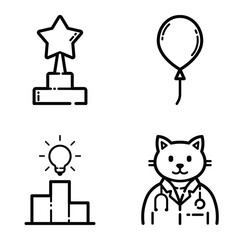 Essential Flat Icon Set Isolated On White Background