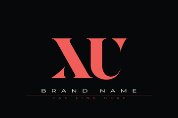 Abstract letter XU minimal logo design template. This minimal logo design is the process of creating a visual symbol that represents a brand, company, or individual.