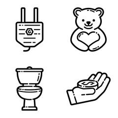 Essential Flat Icon Set Isolated On White Background