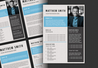 Blue and Gray Professional Resume Template