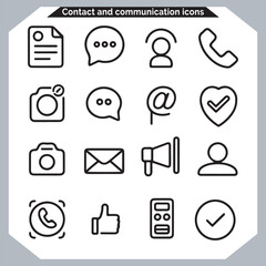Best Contact Information Icons Outline Style for Business Use