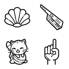 Essential Flat Icon Set Isolated On White Background