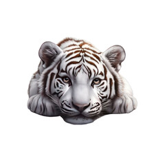 Fototapeta premium Majestic White Tiger Cub Close-Up Portrait