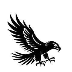 Flying Hawk Silhouette – Majestic Bird in Flight
