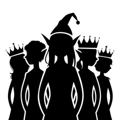 silhouettes of Elf