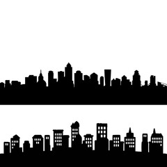 Silhouette of city skyline
