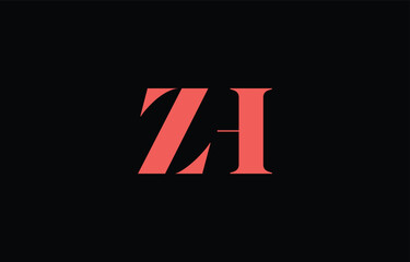 Abstract letter ZH minimal logo design template. This minimal logo design is the process of creating a visual symbol that represents a brand, company, or individual.