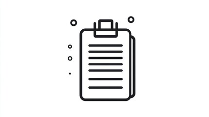 Simple clipboard icon, lines, document, notes, paperwork, office supplies