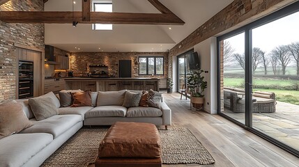 Sophisticated barn luxury interior design