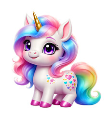 Cartoon Animals. Artificial Intelligence. Funny Illustration. 3D Character. Cute Cartoon 3D Unicorn Character. Advertising Print.