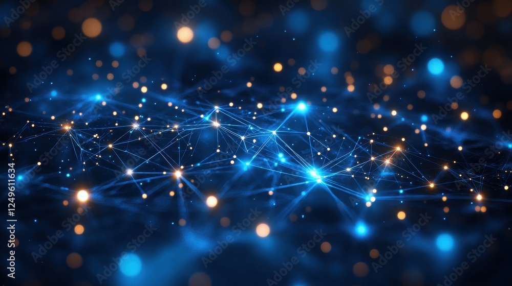 Poster global network connection, data flow, digital background, website header