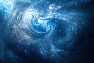 Fototapeta premium Swirling blue clouds create a mesmerizing cosmic backdrop in deep space