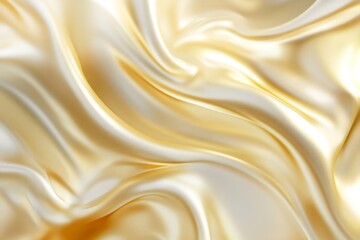 Fototapeta premium Gold silk fabric draped with soft folds