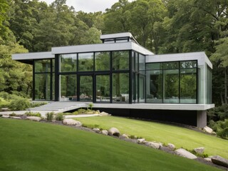 house with mirror windows
