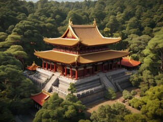 chinese pavilion in the park