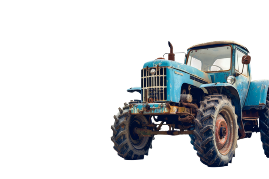 Modern Tractor Displayed on Clear White Background for Stock Photography Needs