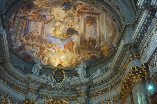 St. Ignatius of Loyola Church trompe l'&oelig;il ceiling, Rome, Italy