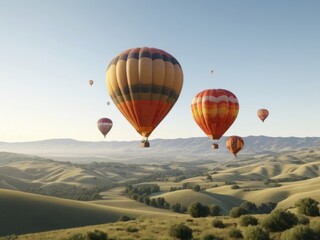 Naklejka premium hot air balloon in the sky