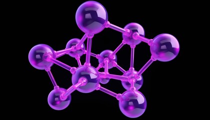 3d render of a molecule purple blue yellow orange green